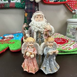 Santa with two angels